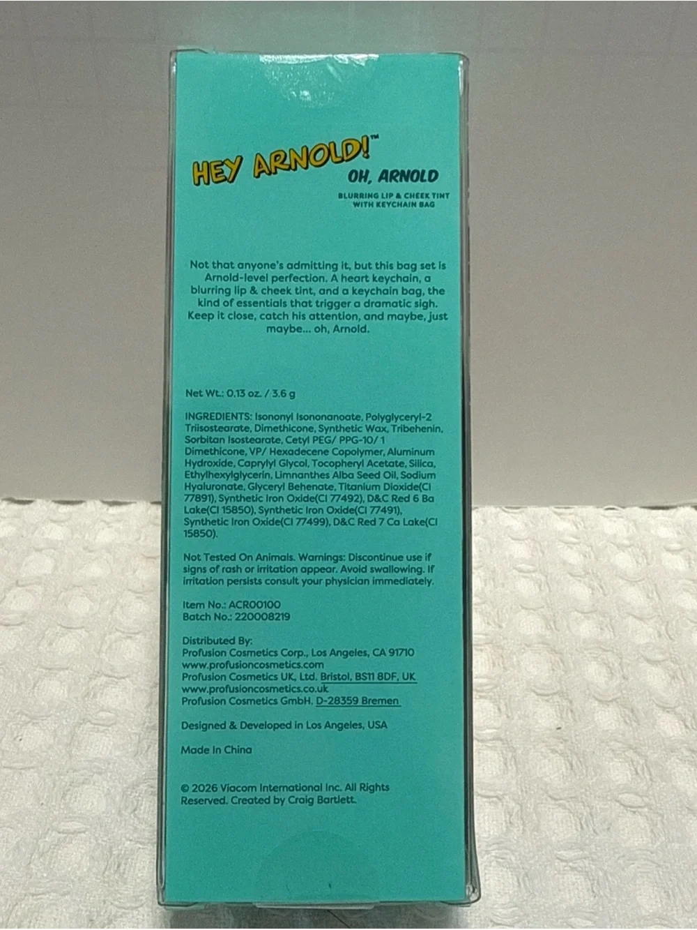 Nickelodeon Profusion Cosmetics, Oh Arnold Lip & Cheek With Keychain Bag.